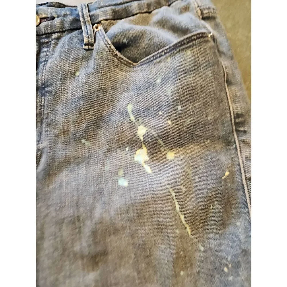 Good American hand painted moon good Flare Jeans sz 16